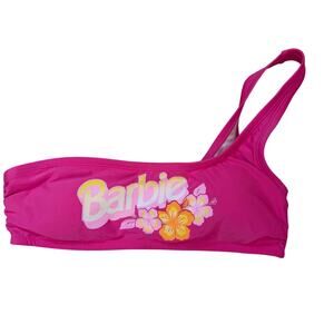 Barbie One Shoulder Pink Floral Bikini Top Y2K s/m